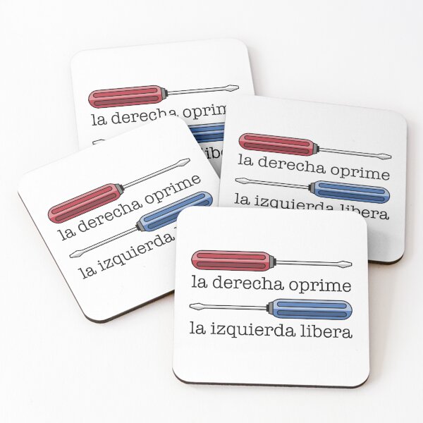 Item preview, Rightie Tightie Leftie Loosie Black outlines - Spanish Translation; la derecha oprime, la izquierda libera designed and sold by Jocelyn Sperduto Art.