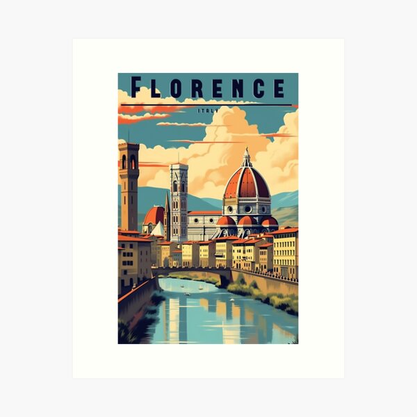 Item preview, Florence Retro Travel Poster - Vintage Wall Art designed and sold by StrasserArt.