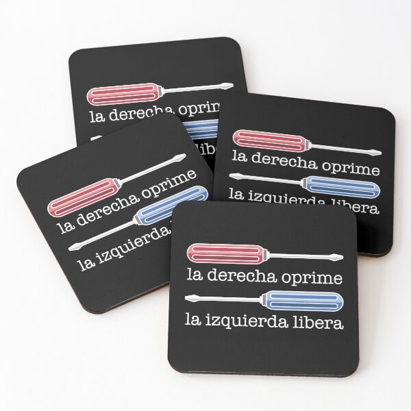 Item preview, Rightie Tightie Leftie Loosie White Outlines - Spanish Translation; la derecha oprime, la izquierda libera  designed and sold by Jocelyn Sperduto Art.