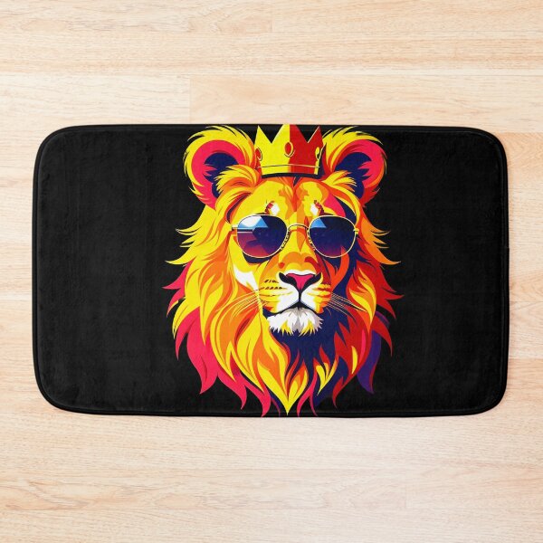 Item preview, Cool lion character in sunglasses wearing a crown. Vibrant colors designed and sold by Harmonysens.
