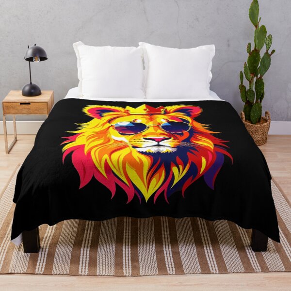 Item preview, Cool lion character in sunglasses wearing a crown. Vibrant colors designed and sold by Harmonysens.