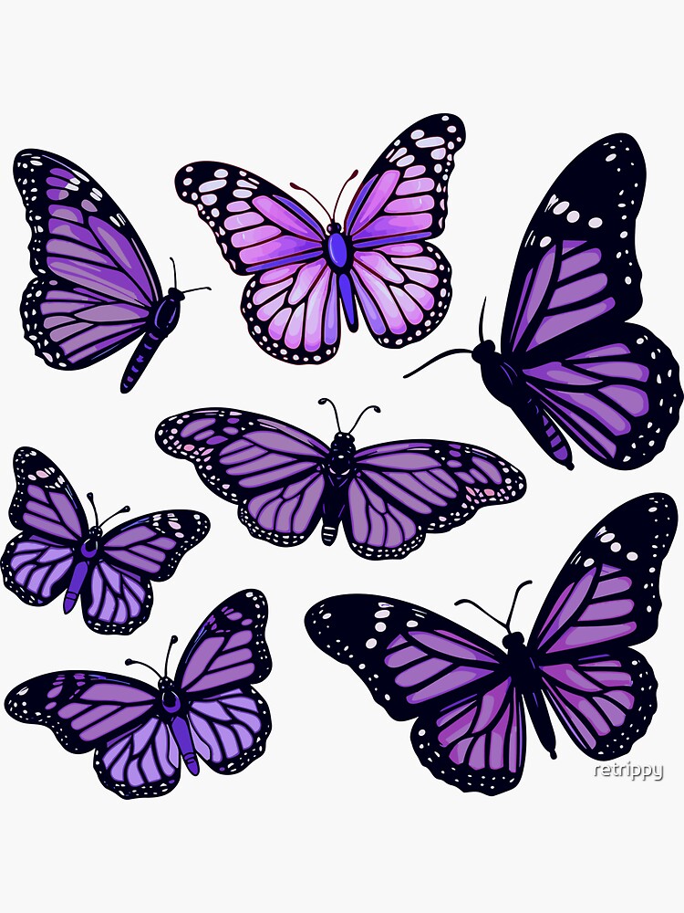 lavender butterfly Sticker for Sale by sydwallach