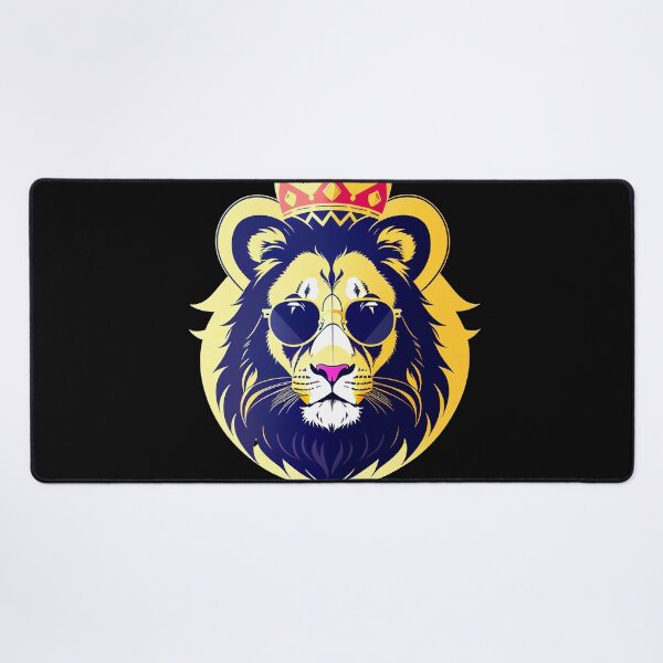 Item preview, Cool lion character in sunglasses wearing a crown. Vibrant colors designed and sold by Harmonysens.