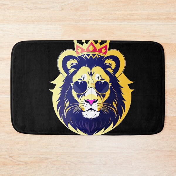 Item preview, Cool lion character in sunglasses wearing a crown. Vibrant colors designed and sold by Harmonysens.
