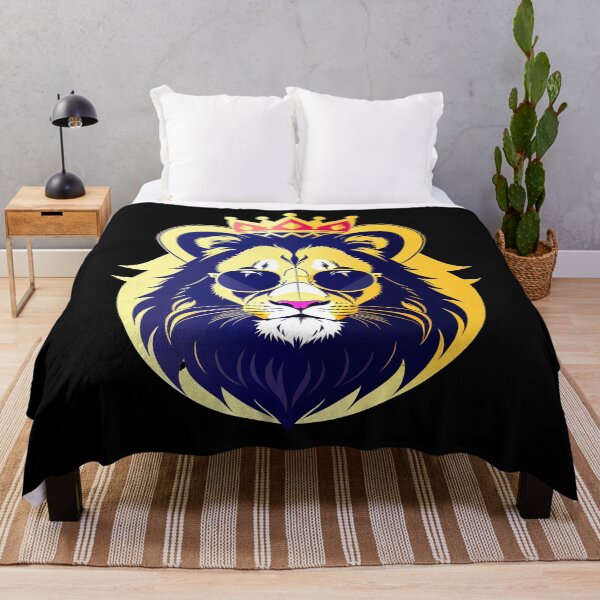 Item preview, Cool lion character in sunglasses wearing a crown. Vibrant colors designed and sold by Harmonysens.