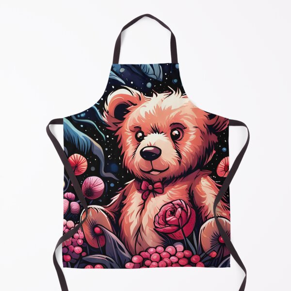 Artikelvorschau, Mit Blumen bedeckter Teddy in einem magischen Garten entworfen und verkauft von Colin Bentham.