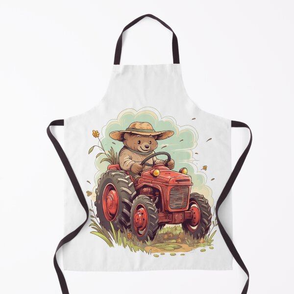 Item preview, Young Bear Tractor Farmer - Vintage Style designed and sold by Zandalus.