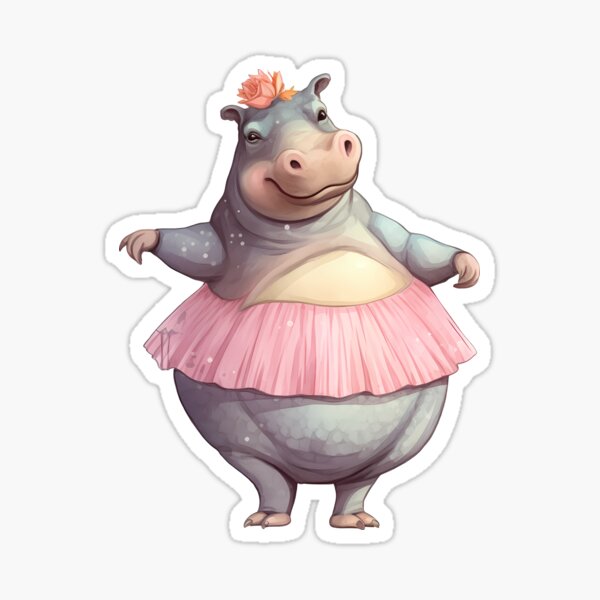 Item preview, Ballerina hippopotamus tutu designed and sold by pinguinii.