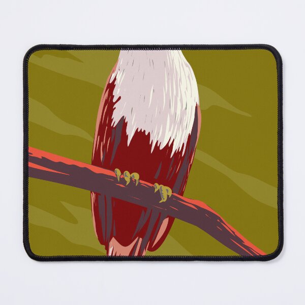 Item preview, Brahminy Kite Haliastur Indus or Red-Backed Sea-Eagle Perching on Branch Front View WPA Art designed and sold by patrimonio.