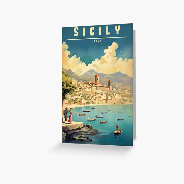 Item preview, Sicily Retro Travel Poster - Vintage Wall Art designed and sold by StrasserArt.