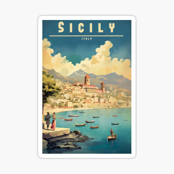 Artikel-Vorschau von Retro Reiseplakat Sizilien - Vintage Wandkunst, designt und verkauft von StrasserArt.