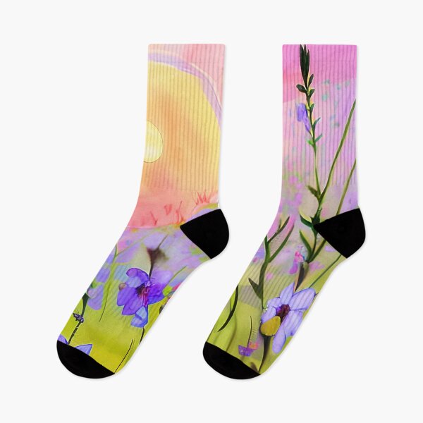 Item preview, Watercolor wildflowers and sun designed and sold by ibelieveimages.