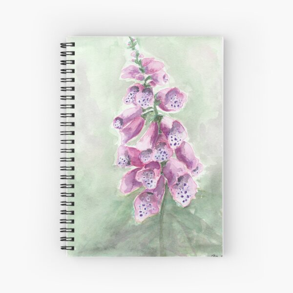 Aperçu de l'œuvre Aquarelle de digitale pourpre et verte créée et vendue par Rosalie Forrest.