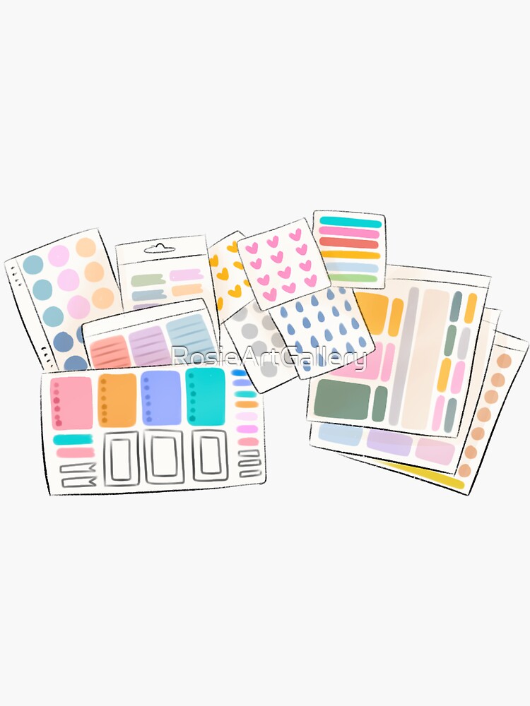 Planner, stickers, journaling, scrapbooking,  Sticker for Sale by  RosieArtGallery