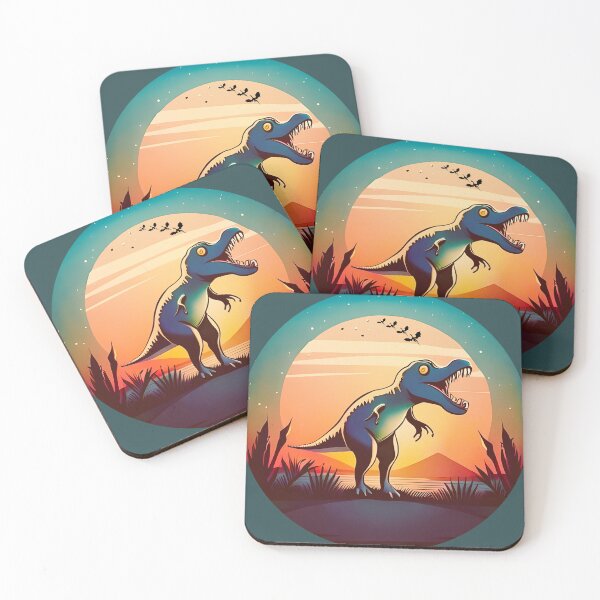Item preview, Dinosaur near beach with sun view at back designed and sold by Dream Vibe.