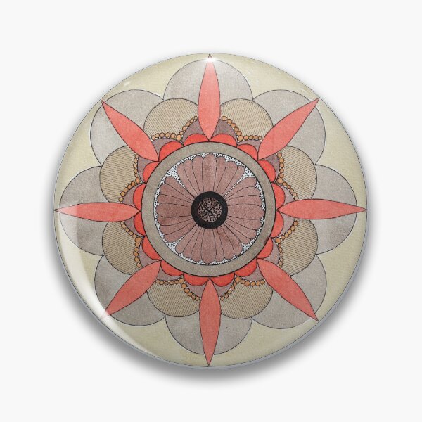 Item preview, Mandala in Earth Tones and Vermillion Red designed and sold by CreativeTemper.