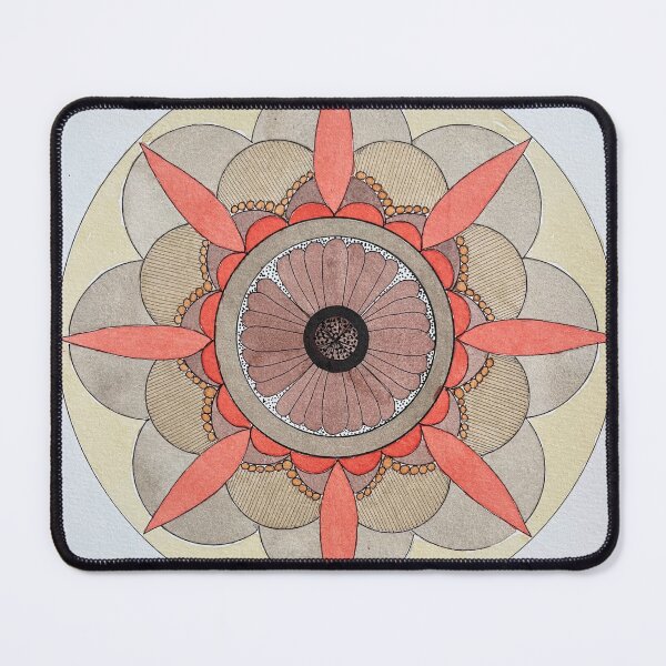 Item preview, Mandala in Earth Tones and Vermillion Red designed and sold by CreativeTemper.
