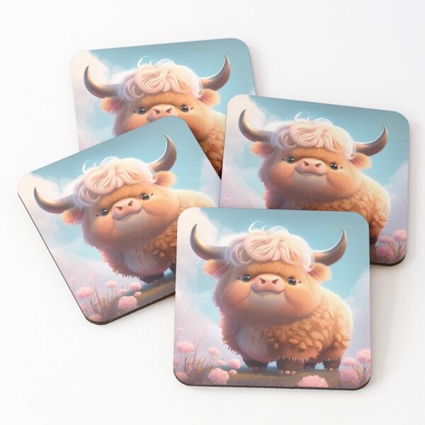 Item preview, Cute Highland Longhorn Cow Sweet Adorable Fluffy Curly Chibbi designed and sold by Lemon LawArt.