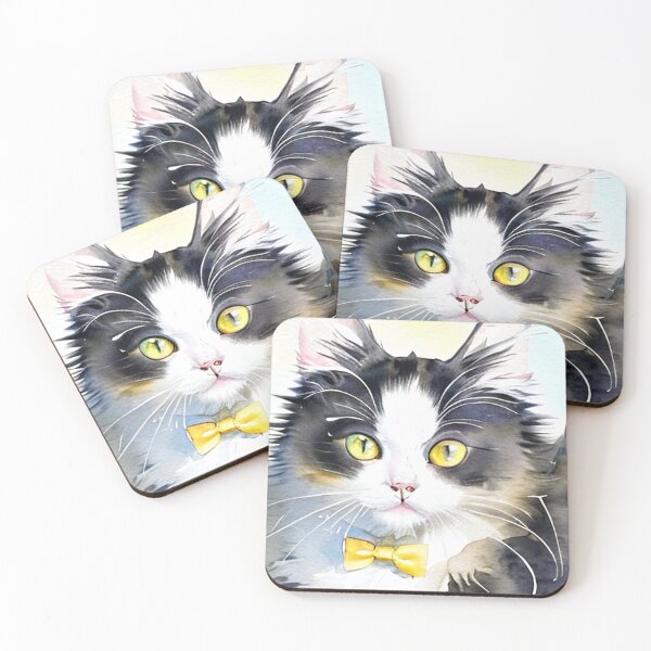 Item preview, Watercolor cat with bow tie designed and sold by ibelieveimages.