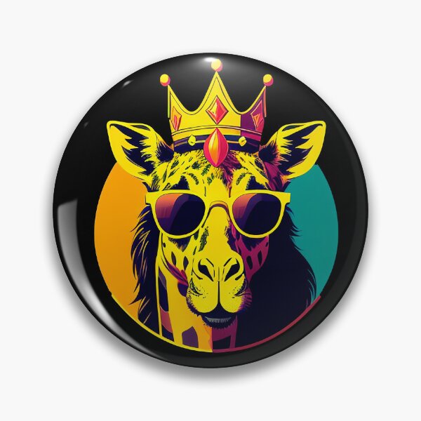 Item preview, Cool giraffe character in sunglasses wearing a crown. Vibrant colors designed and sold by Harmonysens.