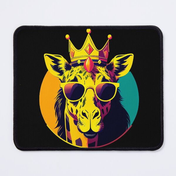 Item preview, Cool giraffe character in sunglasses wearing a crown. Vibrant colors designed and sold by Harmonysens.