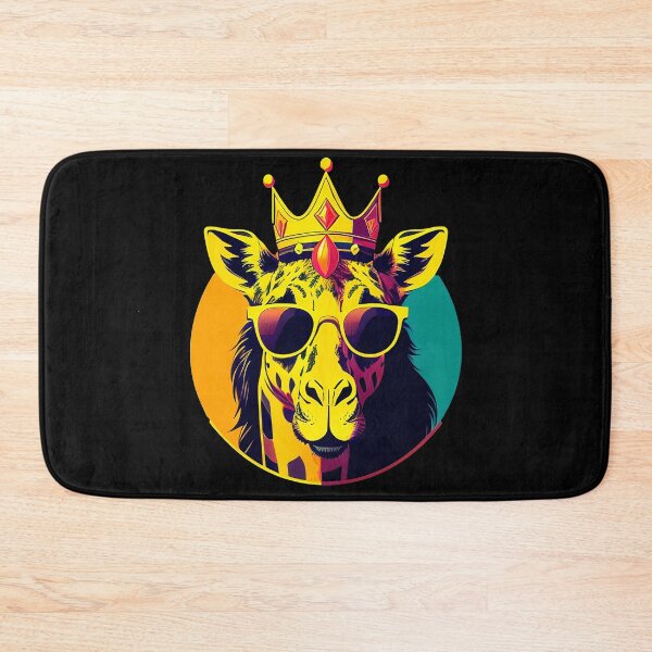 Item preview, Cool giraffe character in sunglasses wearing a crown. Vibrant colors designed and sold by Harmonysens.
