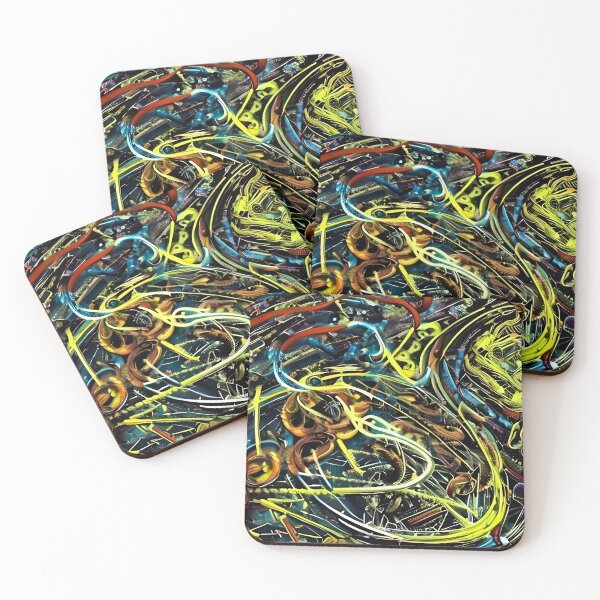 Item preview, An abstract picture with colorful glowing lines designed and sold by Zolongano.