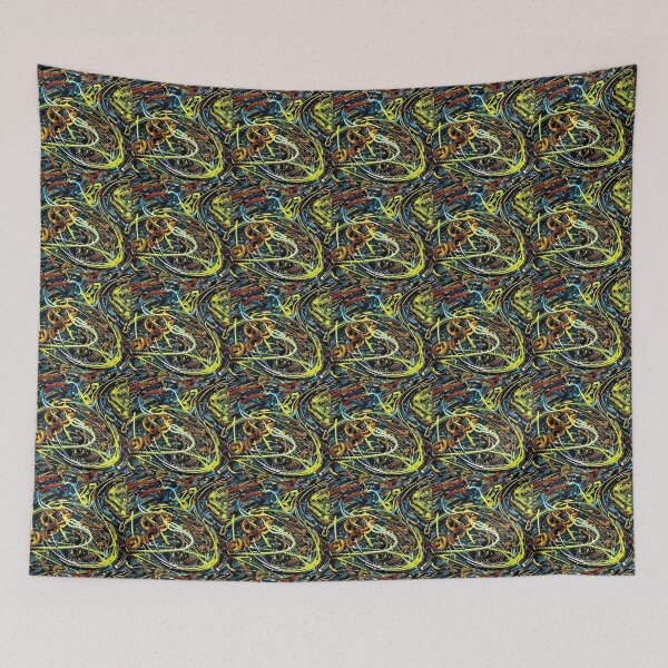 Item preview, An abstract picture with colorful glowing lines designed and sold by Zolongano.