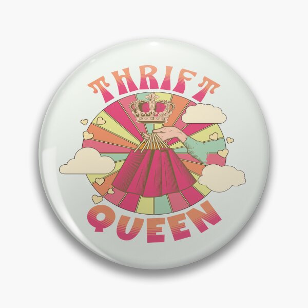 Item preview, Thrift queen colorful vintage design retro sunrise second-hand shopping slow fashion rainbow designed and sold by MetalicBabe.