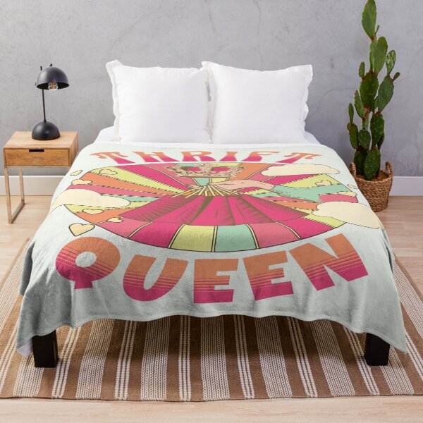 Item preview, Thrift queen colorful vintage design retro sunrise second-hand shopping slow fashion rainbow designed and sold by MetalicBabe.