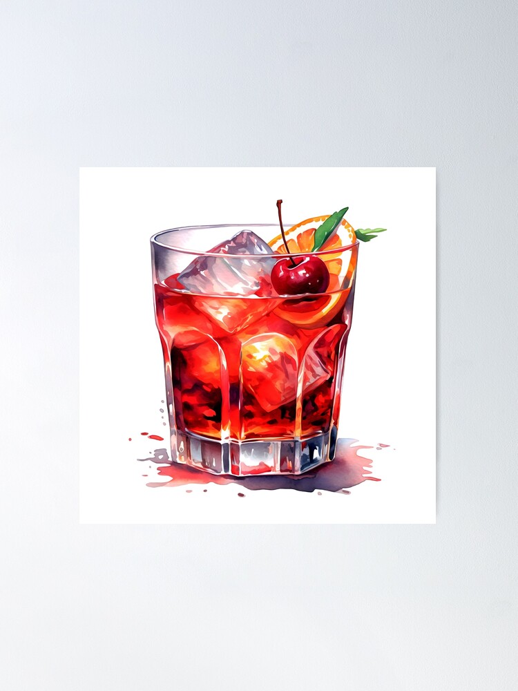 Vieux Carre Cocktail Clipart, Whiskey Cocktail, Bourbon