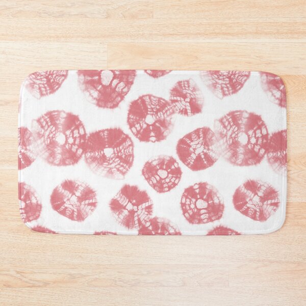 Item preview, Shibori Kumo tie dye watermelon pink dots over white designed and sold by marufemia.