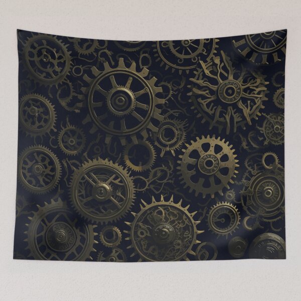 Item preview, Victorian Steampunk Gears: Intricate Brass Cogs Pattern - Digital Print designed and sold by safine7374.