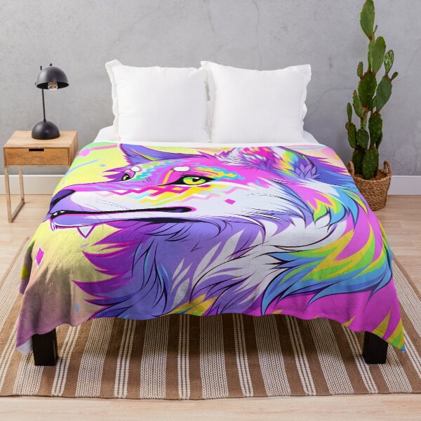 Artikelvorschau, Sunlit Mystic Wolf - Daydream in Gold entworfen und verkauft von Cosmic-Canvases.