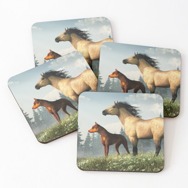 Item preview, Red Doberman and Buckskin Horse designed and sold by Daniel Eskridge.