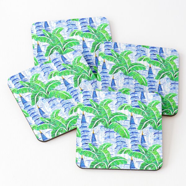 Item preview, Ancient pagodas and banana leaves designed and sold by SophieClimaArt.