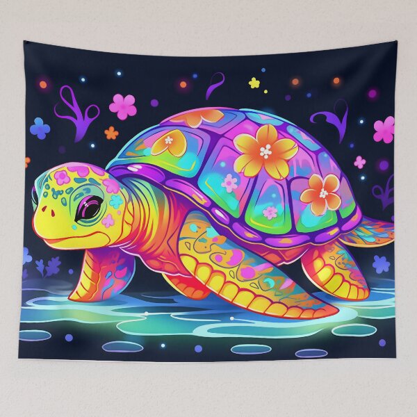 Item preview, Y2K Aesthetic - Technicolor Tortoise designed and sold by Cosmic-Canvases.