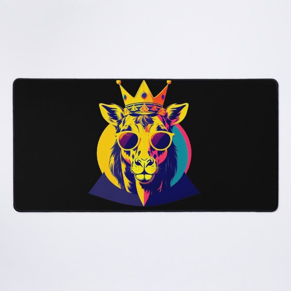Item preview, Cool giraffe character in sunglasses wearing a crown. Vibrant colors designed and sold by Harmonysens.