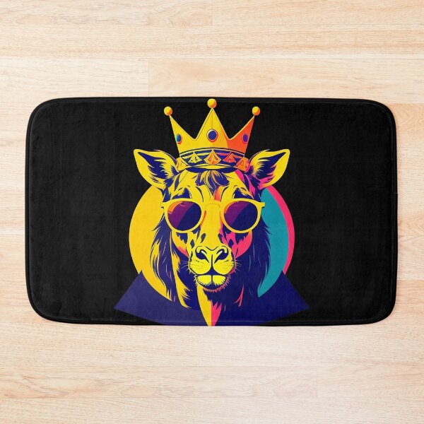 Item preview, Cool giraffe character in sunglasses wearing a crown. Vibrant colors designed and sold by Harmonysens.
