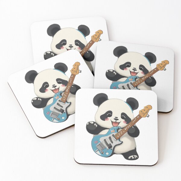 Item preview, Panda bear, king of rock and roll. Kawaii art designed and sold by The Animal Stuff.