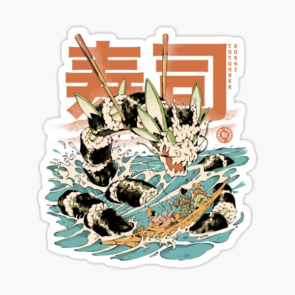 Item preview, Cucumber Sushi Dragon - Black designed and sold by Ilustrata®.