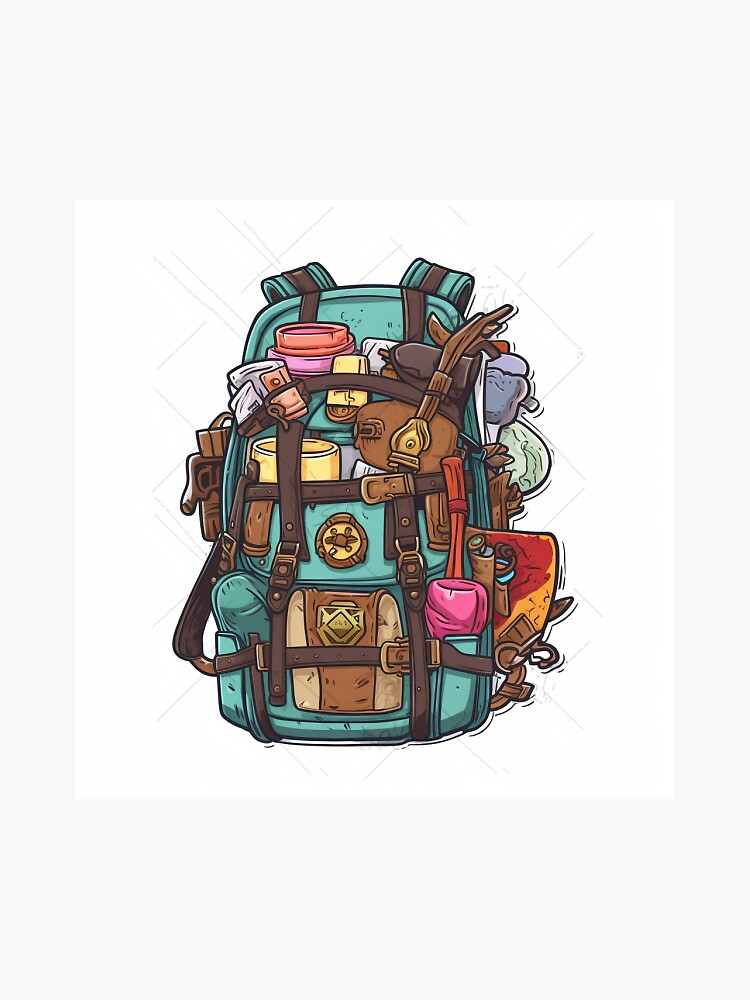 DnD Adventure Style Backpack Sticker - Personalize Your Gear with 