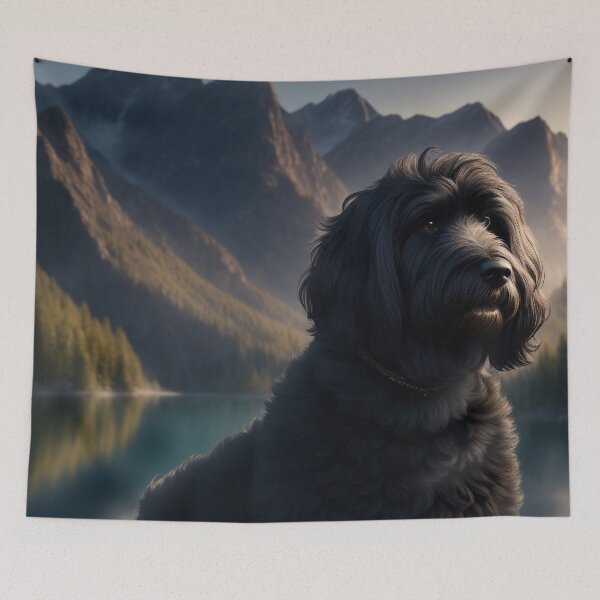 Item preview, Black Russian Terrier in Fantasy World designed and sold by SereneMuses.