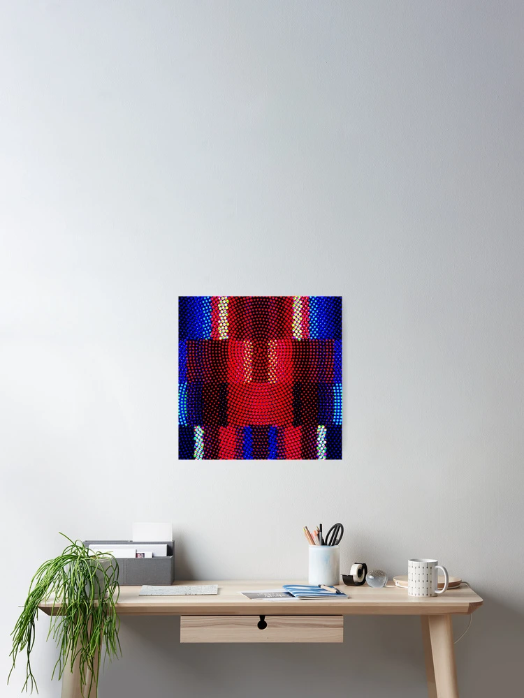 Thumbnail 2 of 3, Poster, Red and Blue Abstract Pattern designed and sold by OneLook.