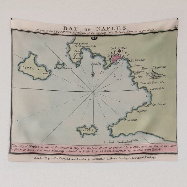 Item preview, Vintage Map of Bay of Naples Italy (1800) designed and sold by BravuraMedia.