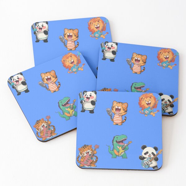 Item preview, The Wild Notes, an animal's rock and roll band. Kawaii art designed and sold by The Animal Stuff.