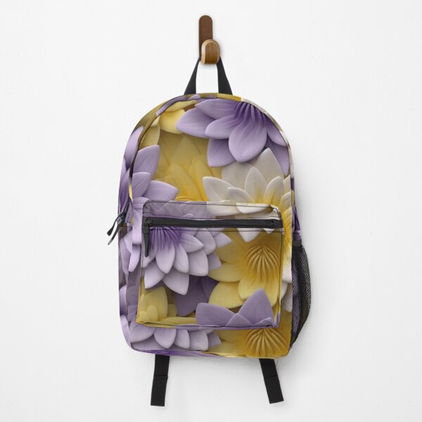 Item preview, Graceful Serenity: 3D White, Yellow, and Purple Water Lilies Floral Pattern designed and sold by EVA4designs.