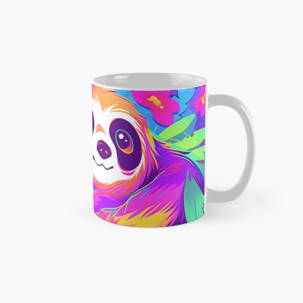 Artikelvorschau, Y2K Aesthetic - Rainbow Relaxation Sloth entworfen und verkauft von Cosmic-Canvases.
