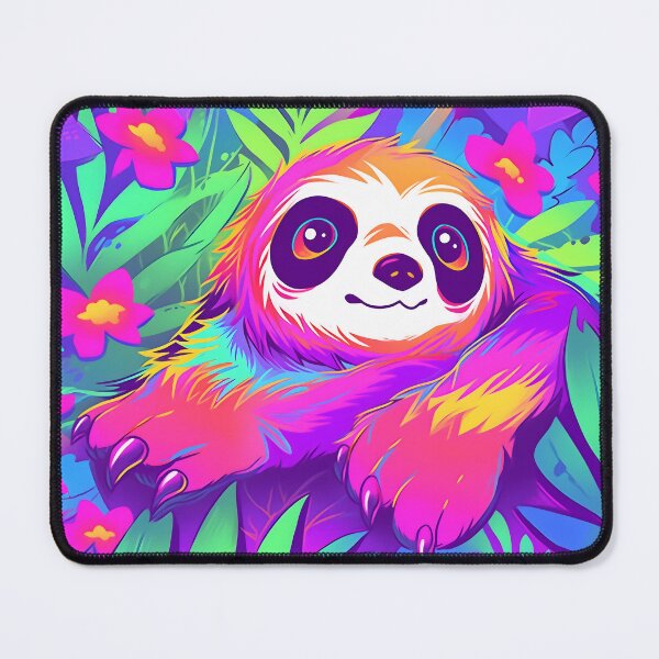 Artikelvorschau, Y2K Aesthetic - Rainbow Relaxation Sloth entworfen und verkauft von Cosmic-Canvases.