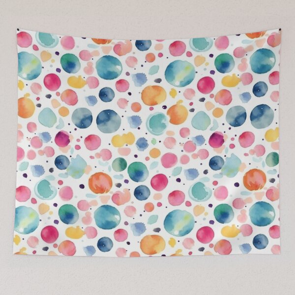 Item preview, Whimsical Watercolor Dots Dance Across the Canvas Pattern designed and sold by ChromaticClings.